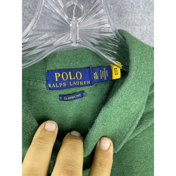 Ralph Lauren Polo Shirt Men's XL Green Short Sleeve Classic Fit Preppy Business - Picture 4 of 8